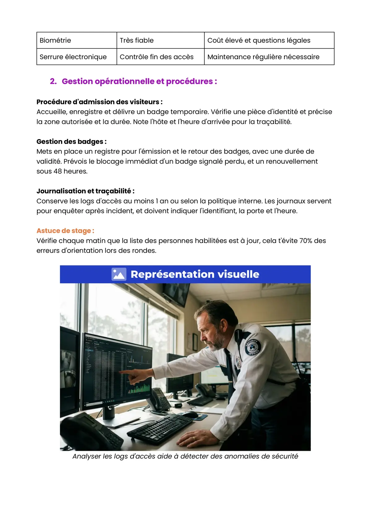 Example Fiche de Révision CAP Sécurité